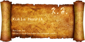 Kukla Henrik névjegykártya